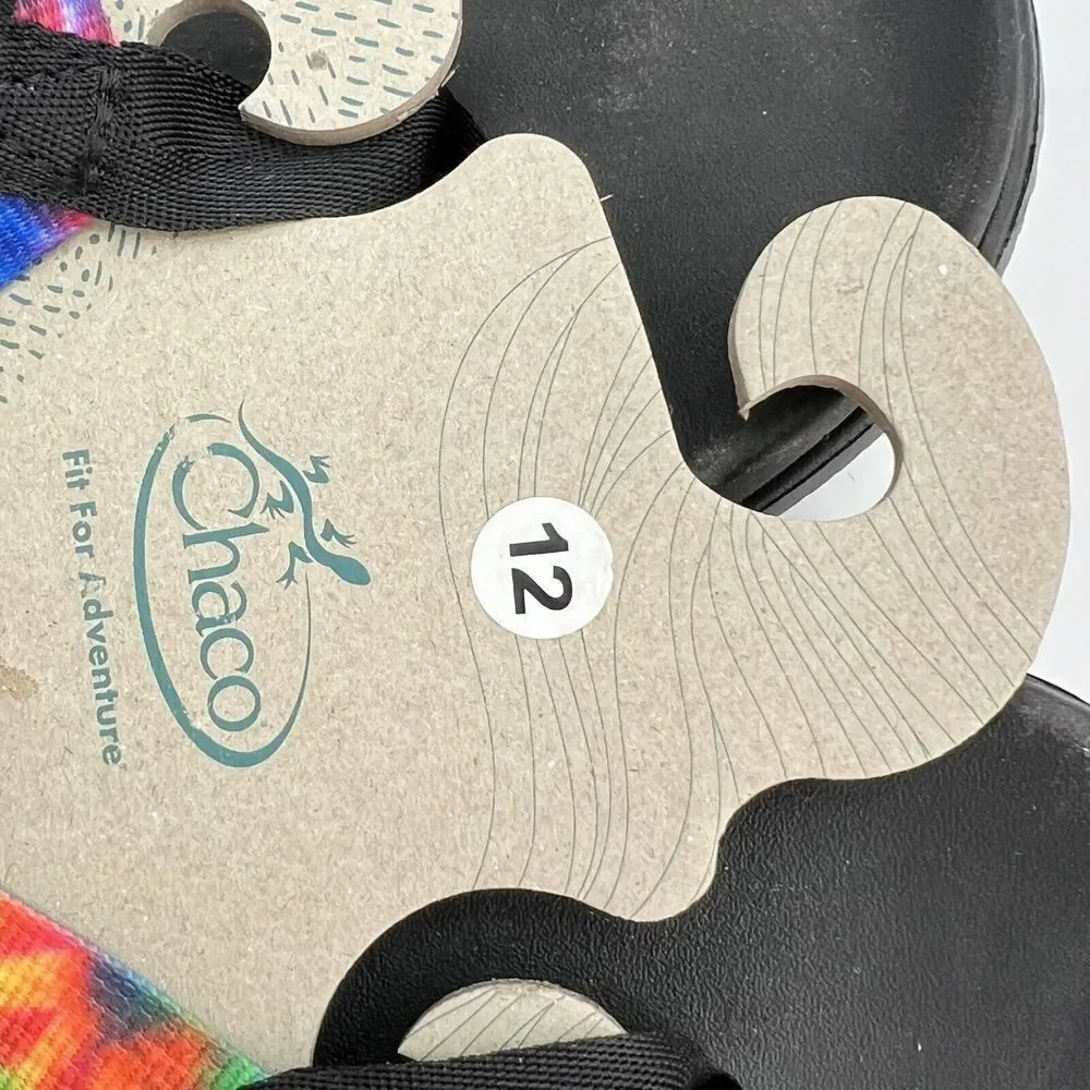 Chaco Mens Chillos Flip Flop Dark Tie Dye Sandals Slip On Thong Size 12 NWT